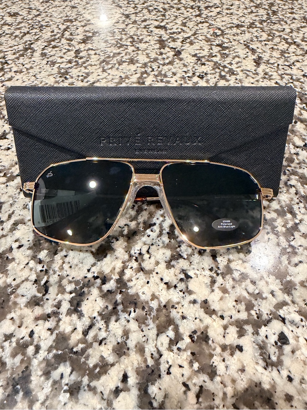 NWT Privé Revaux Rico Polarized Sunglasses Champagne Gold *NEW*